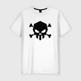 Мужская футболка премиум с принтом Весёлый роджер в Тюмени, 92% хлопок, 8% лайкра | приталенный силуэт, круглый вырез ворота, длина до линии бедра, короткий рукав | скелет