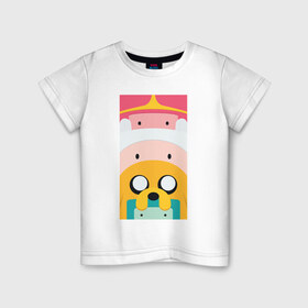 Детская футболка хлопок с принтом Adventure Time в Тюмени, 100% хлопок | круглый вырез горловины, полуприлегающий силуэт, длина до линии бедер | 