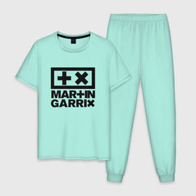Мужская пижама хлопок с принтом Martin Garrix в Тюмени, 100% хлопок | брюки и футболка прямого кроя, без карманов, на брюках мягкая резинка на поясе и по низу штанин
 | animals | dj | garrix | house | martin garrix