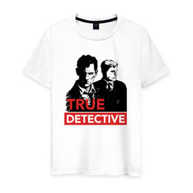 Мужская футболка хлопок с принтом Настоящий детектив в Тюмени, 100% хлопок | прямой крой, круглый вырез горловины, длина до линии бедер, слегка спущенное плечо. | true detective | сериал