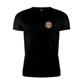 Мужская футболка премиум с принтом Стройбат в Тюмени, 92% хлопок, 8% лайкра | приталенный силуэт, круглый вырез ворота, длина до линии бедра, короткий рукав | армия | молоток | служба | солдаты