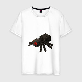 Мужская футболка хлопок с принтом Паук в Тюмени, 100% хлопок | прямой крой, круглый вырез горловины, длина до линии бедер, слегка спущенное плечо. | майнкрафт | майнкрафт 2