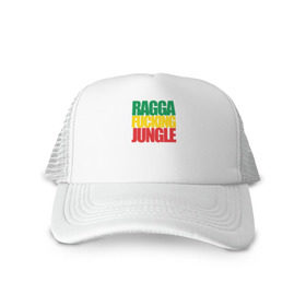 Кепка тракер с сеткой с принтом Ragga Fucking Jungle в Тюмени, трикотажное полотно; задняя часть — сетка | длинный козырек, универсальный размер, пластиковая застежка | jungle | днб | рагга | рагга джангл (ragga jungle)  джангл с более выраженным влиянием ямайской музыкальной культуры.ragga jungle