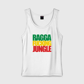 Женская майка хлопок с принтом Ragga Fucking Jungle в Тюмени, 95% хлопок, 5% эластан |  | jungle | днб | рагга | рагга джангл (ragga jungle)  джангл с более выраженным влиянием ямайской музыкальной культуры.ragga jungle