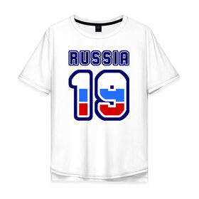 Мужская футболка хлопок Oversize с принтом Russia - 19 (Республика Хакаси в Тюмени, 100% хлопок | свободный крой, круглый ворот, “спинка” длиннее передней части | 