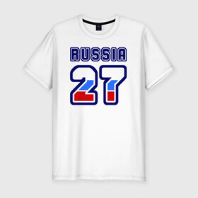 Мужская футболка премиум с принтом Russia - 27 (Хабаровский край) в Тюмени, 92% хлопок, 8% лайкра | приталенный силуэт, круглый вырез ворота, длина до линии бедра, короткий рукав | 