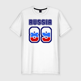 Мужская футболка премиум с принтом Russia - 89 (Ямало-Ненецк. АО) в Тюмени, 92% хлопок, 8% лайкра | приталенный силуэт, круглый вырез ворота, длина до линии бедра, короткий рукав | 