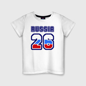 Детская футболка хлопок с принтом Russia - 26 (Ставропол. край) в Тюмени, 100% хлопок | круглый вырез горловины, полуприлегающий силуэт, длина до линии бедер | 26 | russia | russia   26 | ставропольский край