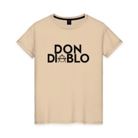 Женская футболка хлопок с принтом Don Diablo в Тюмени, 100% хлопок | прямой крой, круглый вырез горловины, длина до линии бедер, слегка спущенное плечо | dj | don diablo | house | хаус