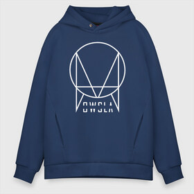 Мужское худи Oversize хлопок с принтом OWSLA в Тюмени, френч-терри — 70% хлопок, 30% полиэстер. Мягкий теплый начес внутри —100% хлопок | боковые карманы, эластичные манжеты и нижняя кромка, капюшон на магнитной кнопке | dj | owsla | skrillex