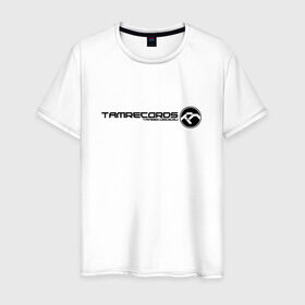Мужская футболка хлопок с принтом TAMRECORDS в Тюмени, 100% хлопок | прямой крой, круглый вырез горловины, длина до линии бедер, слегка спущенное плечо. | dnb | neurofunk | tamrecords | нейропанк