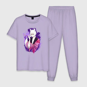 Мужская пижама хлопок с принтом Томоэ в Тюмени, 100% хлопок | брюки и футболка прямого кроя, без карманов, на брюках мягкая резинка на поясе и по низу штанин
 | ками | камисама | лис | томоэ