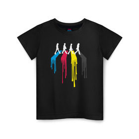 Детская футболка хлопок с принтом Abbey road в Тюмени, 100% хлопок | круглый вырез горловины, полуприлегающий силуэт, длина до линии бедер | abbey road the beatles битлы битлз