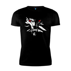 Мужская футболка премиум с принтом The witcher в Тюмени, 92% хлопок, 8% лайкра | приталенный силуэт, круглый вырез ворота, длина до линии бедра, короткий рукав | ведьмак