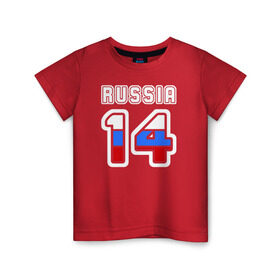 Детская футболка хлопок с принтом Russia - 14 (Саха (Якутия)) в Тюмени, 100% хлопок | круглый вырез горловины, полуприлегающий силуэт, длина до линии бедер | 14 | russia | russia   14 | республика саха | якутия