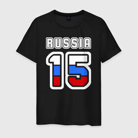 Мужская футболка хлопок с принтом Russia - 15 (Сев. Осетия) в Тюмени, 100% хлопок | прямой крой, круглый вырез горловины, длина до линии бедер, слегка спущенное плечо. | russia   15 | алания | республика северная осетия