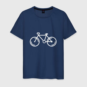 Мужская футболка хлопок с принтом Велосипедист в Тюмени, 100% хлопок | прямой крой, круглый вырез горловины, длина до линии бедер, слегка спущенное плечо. | велосипед | лето