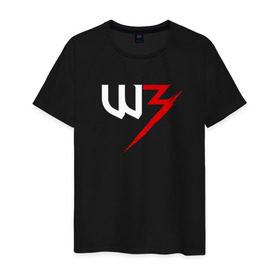 Мужская футболка хлопок с принтом Witcher 3 в Тюмени, 100% хлопок | прямой крой, круглый вырез горловины, длина до линии бедер, слегка спущенное плечо. | witcher 3 ведьмак