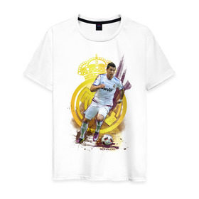Мужская футболка хлопок с принтом Ronaldo в Тюмени, 100% хлопок | прямой крой, круглый вырез горловины, длина до линии бедер, слегка спущенное плечо. | cristiano | real madrid | ronaldo | кристиано роналдо | реал мадрид | рональдо | спорт | футбол