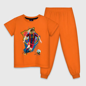 Детская пижама хлопок с принтом Messi в Тюмени, 100% хлопок |  брюки и футболка прямого кроя, без карманов, на брюках мягкая резинка на поясе и по низу штанин
 | Тематика изображения на принте: месси