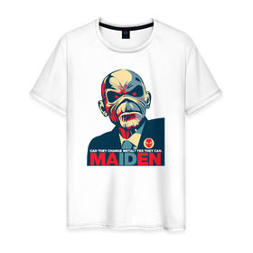 Мужская футболка хлопок с принтом Iron Maiden в Тюмени, 100% хлопок | прямой крой, круглый вырез горловины, длина до линии бедер, слегка спущенное плечо. | зомби