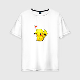 Женская футболка хлопок Oversize с принтом покемон в Тюмени, 100% хлопок | свободный крой, круглый ворот, спущенный рукав, длина до линии бедер
 | покемонпокемон