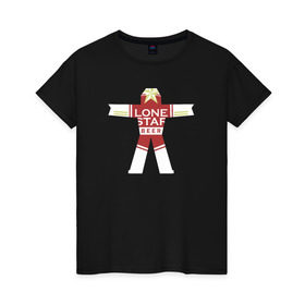 Женская футболка хлопок с принтом Lone star, True detective в Тюмени, 100% хлопок | прямой крой, круглый вырез горловины, длина до линии бедер, слегка спущенное плечо | Тематика изображения на принте: настоящий детектив