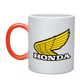 Кружка хамелеон с принтом Honda в Тюмени, керамика | меняет цвет при нагревании, емкость 330 мл | крылья