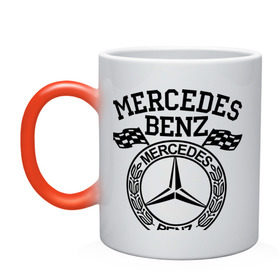Кружка хамелеон с принтом Mercedes Benz в Тюмени, керамика | меняет цвет при нагревании, емкость 330 мл | Тематика изображения на принте: benz | merсedes | авто | бенз | мерседес
