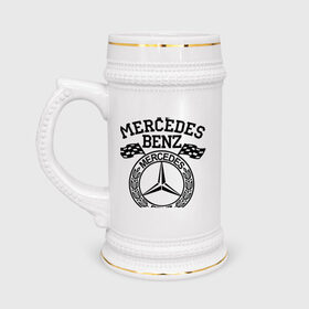 Кружка пивная с принтом Mercedes Benz в Тюмени,  керамика (Материал выдерживает высокую температуру, стоит избегать резкого перепада температур) |  объем 630 мл | Тематика изображения на принте: benz | merсedes | авто | бенз | мерседес