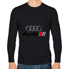 Мужской лонгслив хлопок с принтом Audi в Тюмени, 100% хлопок |  | audi | авто | ауди | логотип
