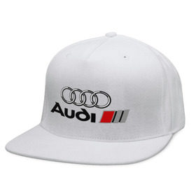 Кепка снепбек с прямым козырьком с принтом Audi в Тюмени, хлопок 100% |  | audi | авто | ауди | логотип