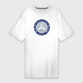 Платье-футболка хлопок с принтом Mersedes benz в Тюмени,  |  | benz | mersedes | авто | бенз | лого | мерседес