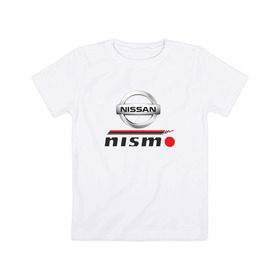 Детская футболка хлопок с принтом Nismo в Тюмени, 100% хлопок | круглый вырез горловины, полуприлегающий силуэт, длина до линии бедер | Тематика изображения на принте: nismo | nissan | лого | низмо | нисан
