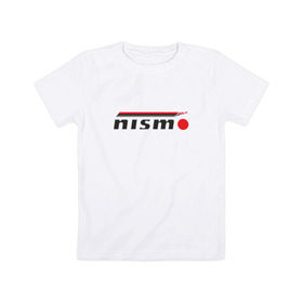 Детская футболка хлопок с принтом Nismo в Тюмени, 100% хлопок | круглый вырез горловины, полуприлегающий силуэт, длина до линии бедер | nismo | nissan | лого | низмо | нисан