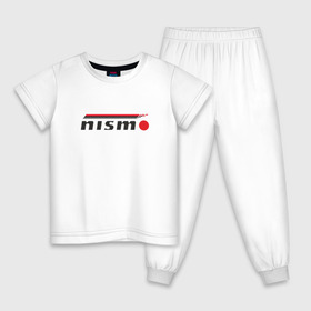 Детская пижама хлопок с принтом Nismo в Тюмени, 100% хлопок |  брюки и футболка прямого кроя, без карманов, на брюках мягкая резинка на поясе и по низу штанин
 | Тематика изображения на принте: nismo | nissan | лого | низмо | нисан