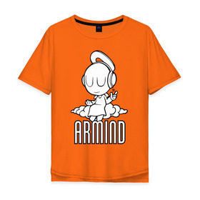 Мужская футболка хлопок Oversize с принтом Armind в Тюмени, 100% хлопок | свободный крой, круглый ворот, “спинка” длиннее передней части | armin van buuren | armind | asot | trance