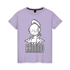 Женская футболка хлопок с принтом Armind в Тюмени, 100% хлопок | прямой крой, круглый вырез горловины, длина до линии бедер, слегка спущенное плечо | armin van buuren | armind | asot | trance