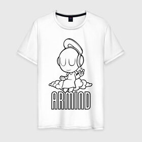 Мужская футболка хлопок с принтом Armind в Тюмени, 100% хлопок | прямой крой, круглый вырез горловины, длина до линии бедер, слегка спущенное плечо. | Тематика изображения на принте: armin van buuren | armind | asot | trance