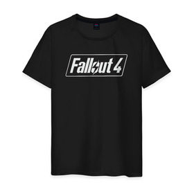 Мужская футболка хлопок с принтом Fallout 4 в Тюмени, 100% хлопок | прямой крой, круглый вырез горловины, длина до линии бедер, слегка спущенное плечо. | fallout 4 фаллаут