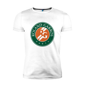 Мужская футболка премиум с принтом Roland Garros в Тюмени, 92% хлопок, 8% лайкра | приталенный силуэт, круглый вырез ворота, длина до линии бедра, короткий рукав | paristennis | roland garros