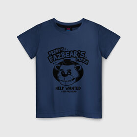 Детская футболка хлопок с принтом Freddy pizza в Тюмени, 100% хлопок | круглый вырез горловины, полуприлегающий силуэт, длина до линии бедер | five nights at freddys | fnaf | freddy | игры | медведь | мишка | файв найтс | фнаф | фредди