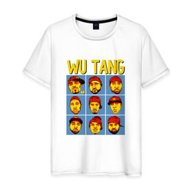 Мужская футболка хлопок с принтом Wu tang clan в Тюмени, 100% хлопок | прямой крой, круглый вырез горловины, длина до линии бедер, слегка спущенное плечо. | clan | hip hop | rza | wu tang | wutang | ву танг | вутанг | рэп