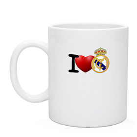 Кружка с принтом Love Real Madrid в Тюмени, керамика | объем — 330 мл, диаметр — 80 мм. Принт наносится на бока кружки, можно сделать два разных изображения | love | real madrid | реал мадрид | спорт | футбол