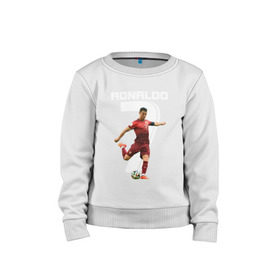 Детский свитшот хлопок с принтом Ronaldo в Тюмени, 100% хлопок | круглый вырез горловины, эластичные манжеты, пояс и воротник | роналдо