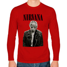 Мужской лонгслив хлопок с принтом nirvana t-shirt в Тюмени, 100% хлопок |  | kurt cobain | nirvana | гранж | курт кобейн | нирвана