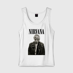Женская майка хлопок с принтом nirvana t-shirt в Тюмени, 95% хлопок, 5% эластан |  | kurt cobain | nirvana | гранж | курт кобейн | нирвана