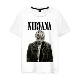 Мужская футболка хлопок с принтом nirvana t-shirt в Тюмени, 100% хлопок | прямой крой, круглый вырез горловины, длина до линии бедер, слегка спущенное плечо. | kurt cobain | nirvana | гранж | курт кобейн | нирвана