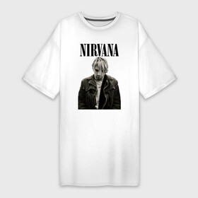 Платье-футболка хлопок с принтом nirvana t shirt в Тюмени,  |  | Тематика изображения на принте: kurt cobain | nirvana | гранж | курт кобейн | нирвана