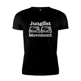 Мужская футболка премиум с принтом Junglist Movement в Тюмени, 92% хлопок, 8% лайкра | приталенный силуэт, круглый вырез ворота, длина до линии бедра, короткий рукав | jungle | junglist | junglist movement   одежда для трушных джанглистов | movement | уважающих корни днб.dnb